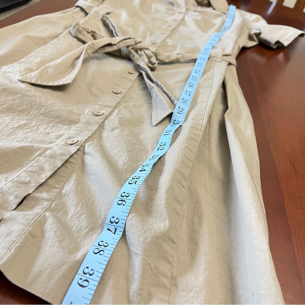 Smart Set Tan short sleeve Size 13 Large shirt dress button tshirt dress coverup - Picture 12 of 17